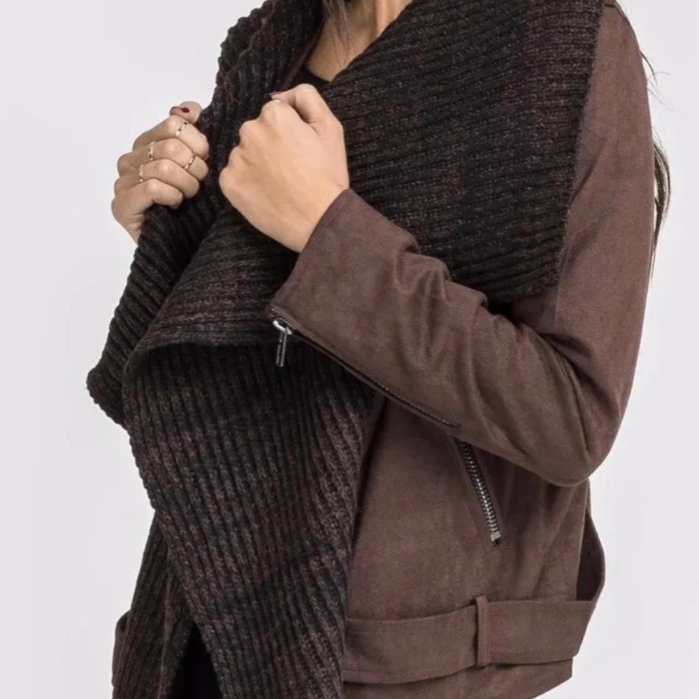 Lush Brown Suede Moto Jacket size medium